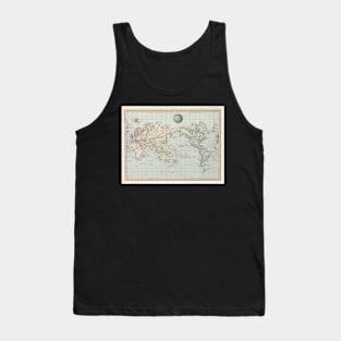 Old World Map (1845) Vintage Global Continents Atlas Tank Top